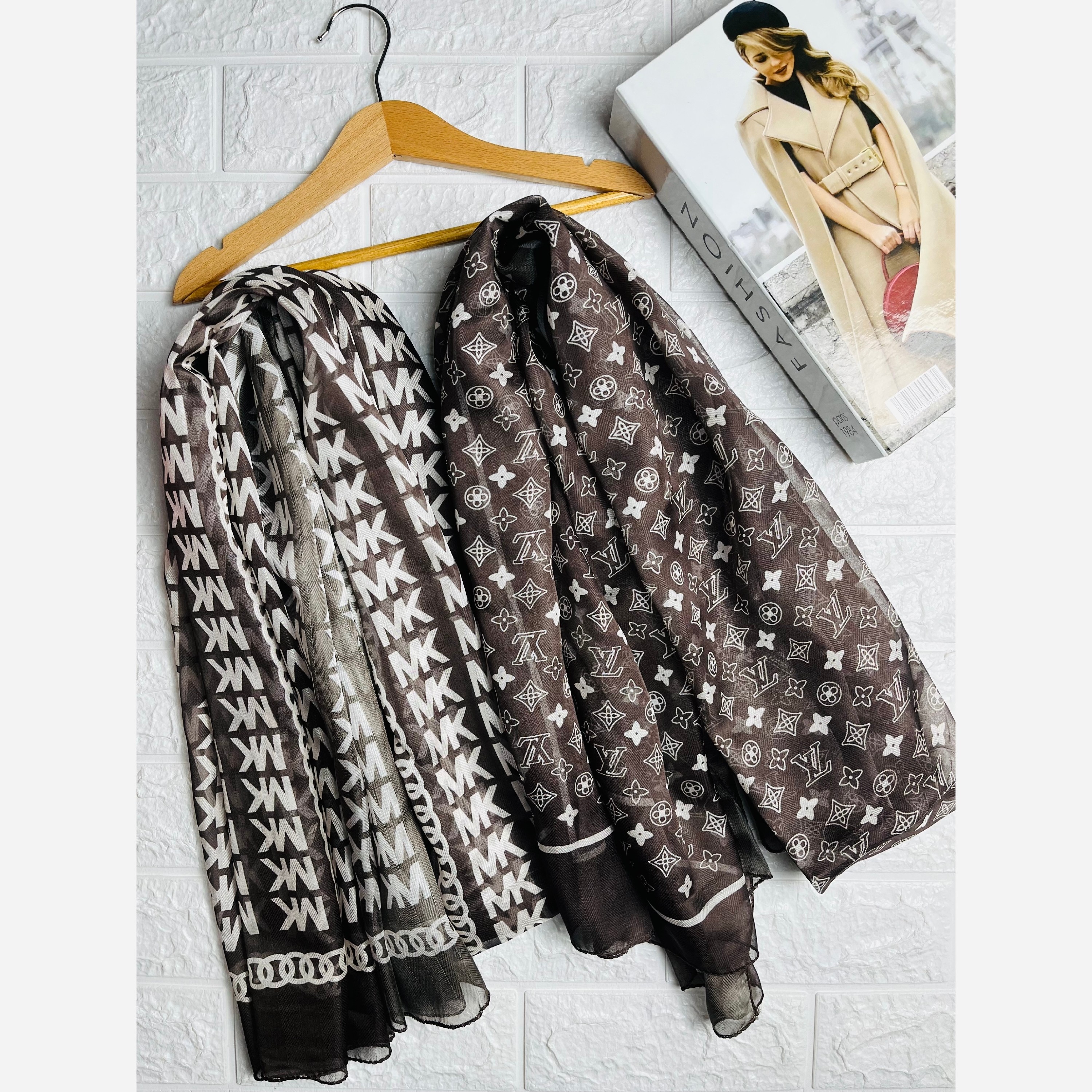 شال قهوه ای حریر مجلسی وارداتی با کوپن ارسال رایگان و خرید قسطی