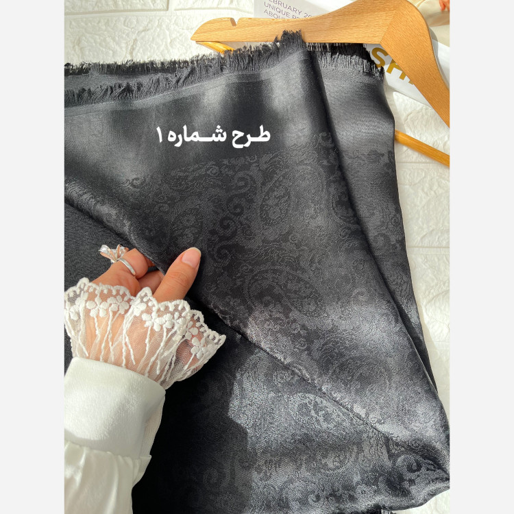 روسری زنانه مشکی ژاکارد قواره 140 ارسال رایگان و خرید قسطی