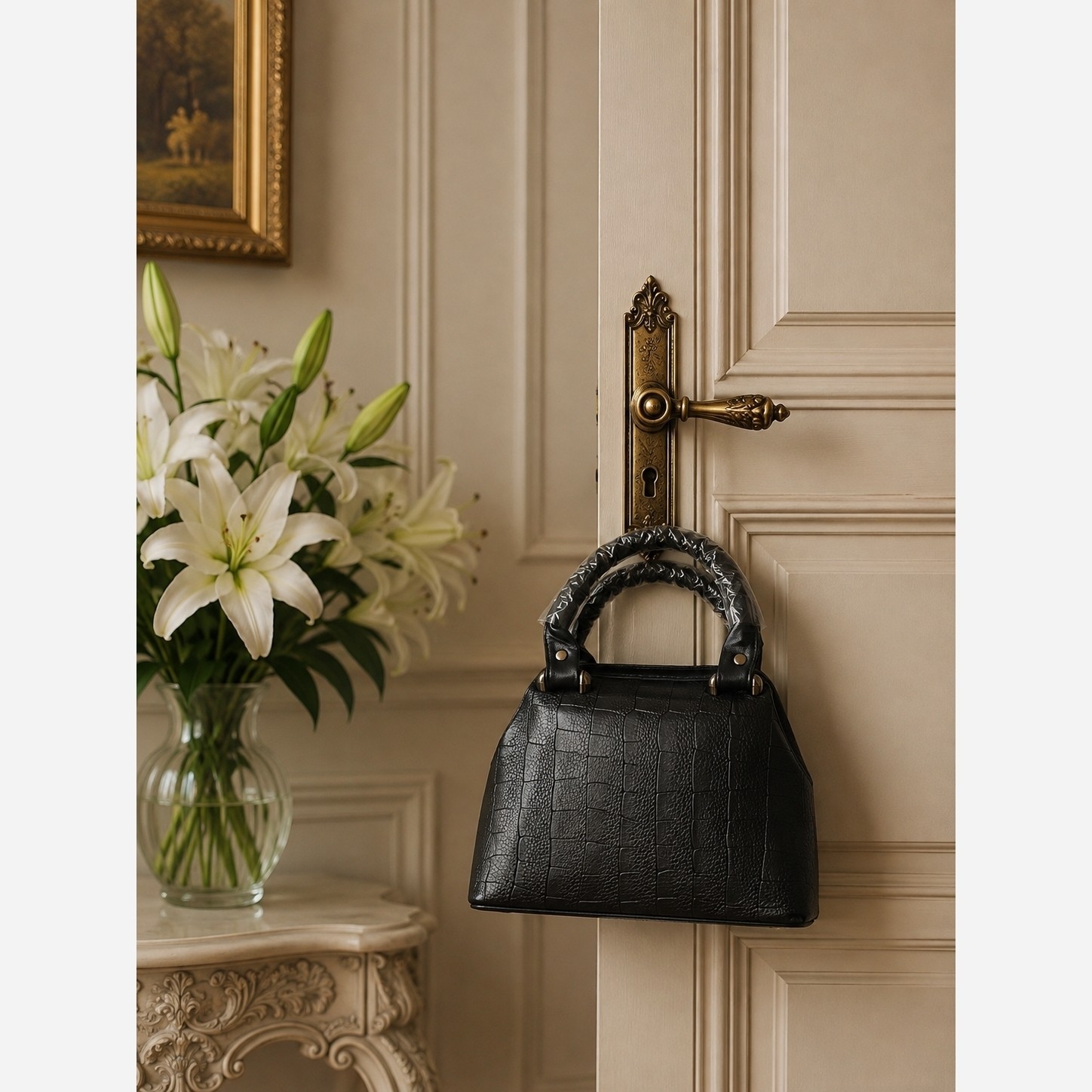کیف صندوقی مشکی زنانه جادار دستی و دوشی شیک و جادار