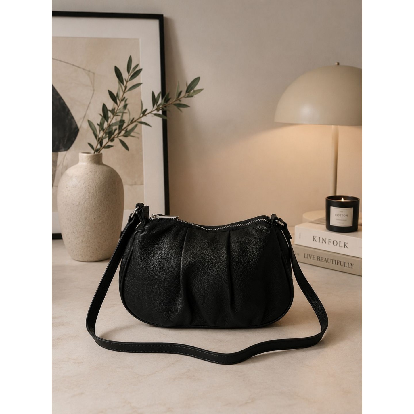 کیف زنانه چروک دسته پانچی