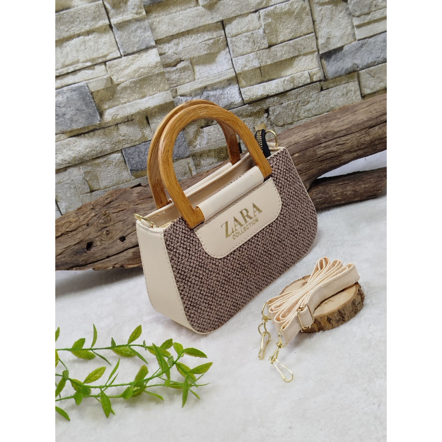 کیف زنانه دسته چوبی