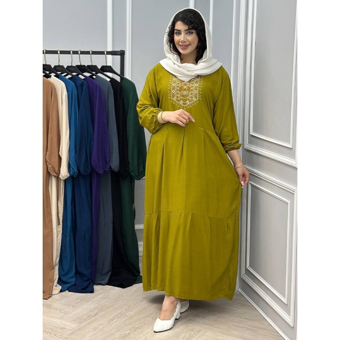 پیراهن ساحلی گلدوخت