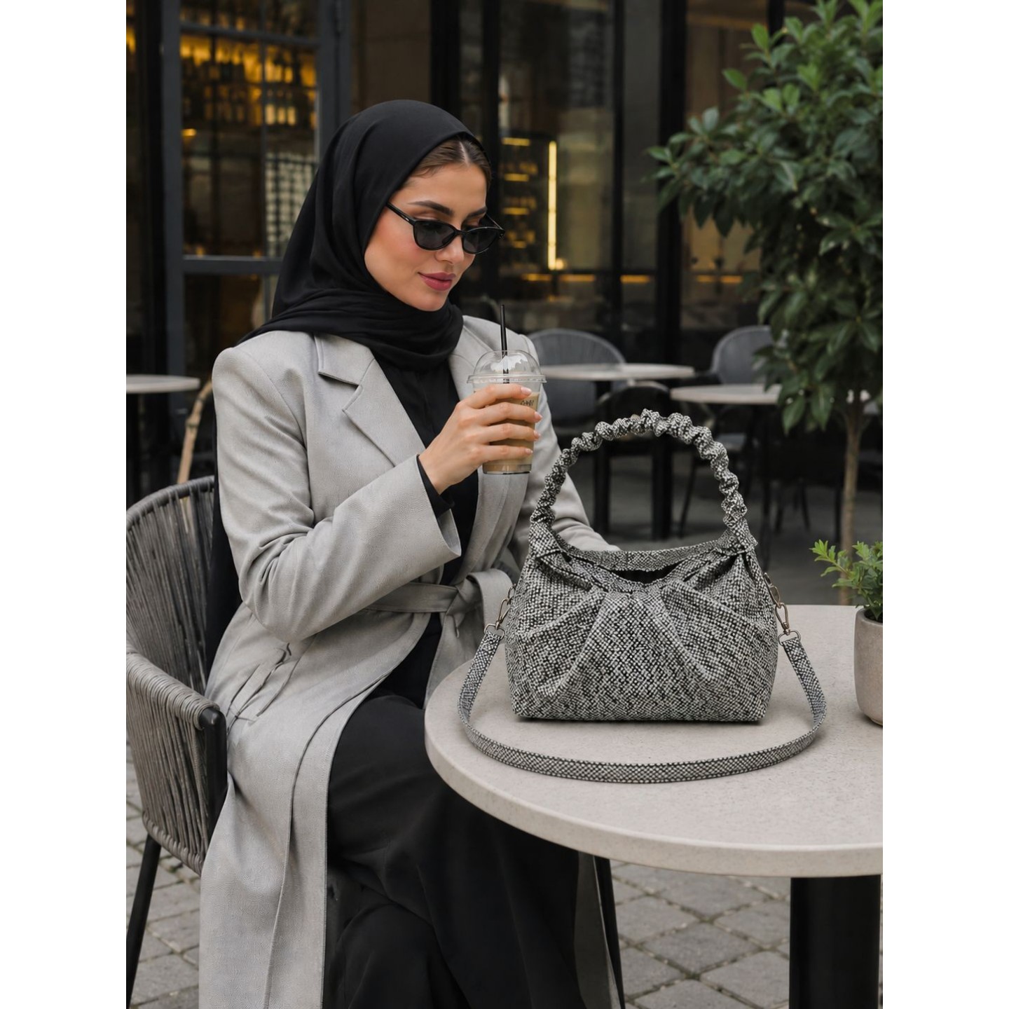 کیف پلیسه دسته چروک