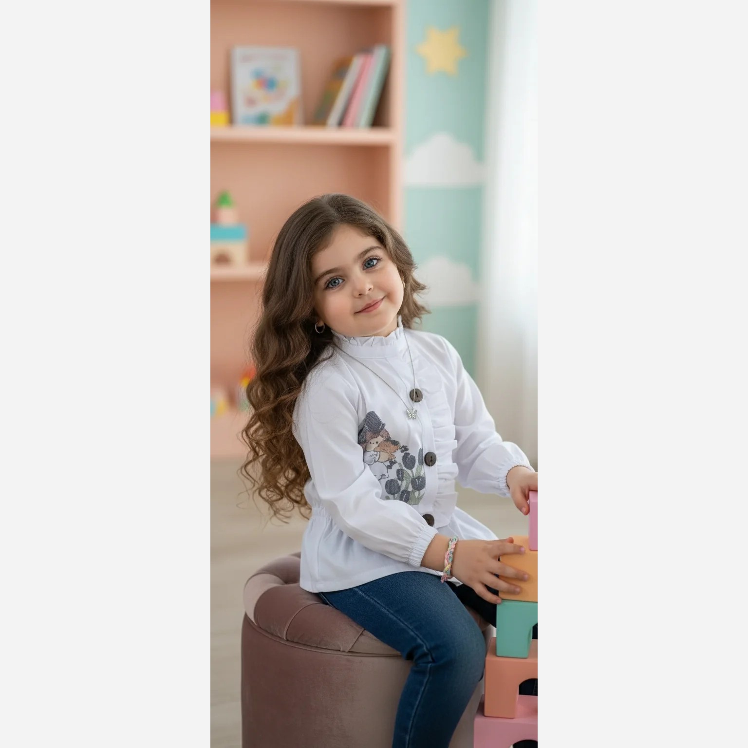 لباس دخترانه شومیز لنین نخ