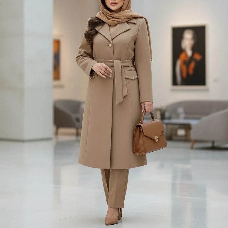مانتو بلند زنانه مزونی کرپ مازراتی سایز36تا60