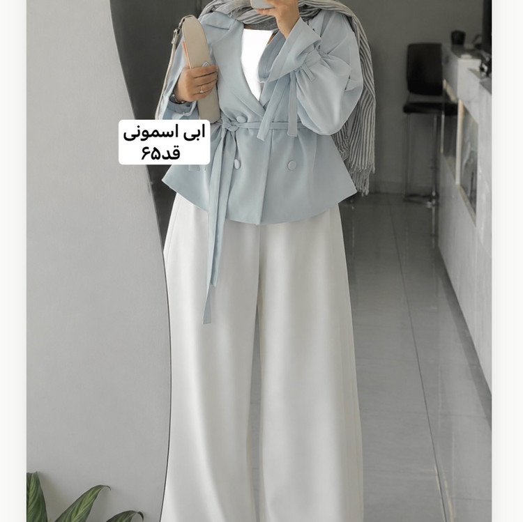 کت/کت زنانه/کت عروسکی/کت کمربنددار/کت ابی اسمونی/مانتوکتی/مانتو