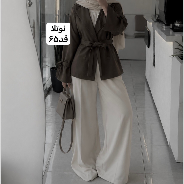 کت/کت عروسکی/کت کمربنددار/کت قهوه ای/مانتوکتی/مانتو
