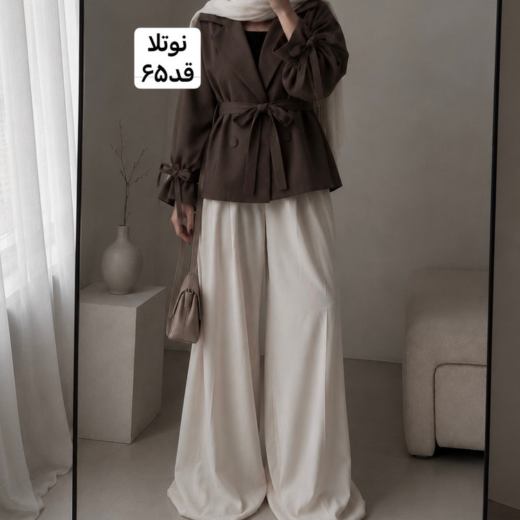 کت/کت عروسکی/کت کمربنددار/کت قهوه ای/مانتوکتی/مانتو