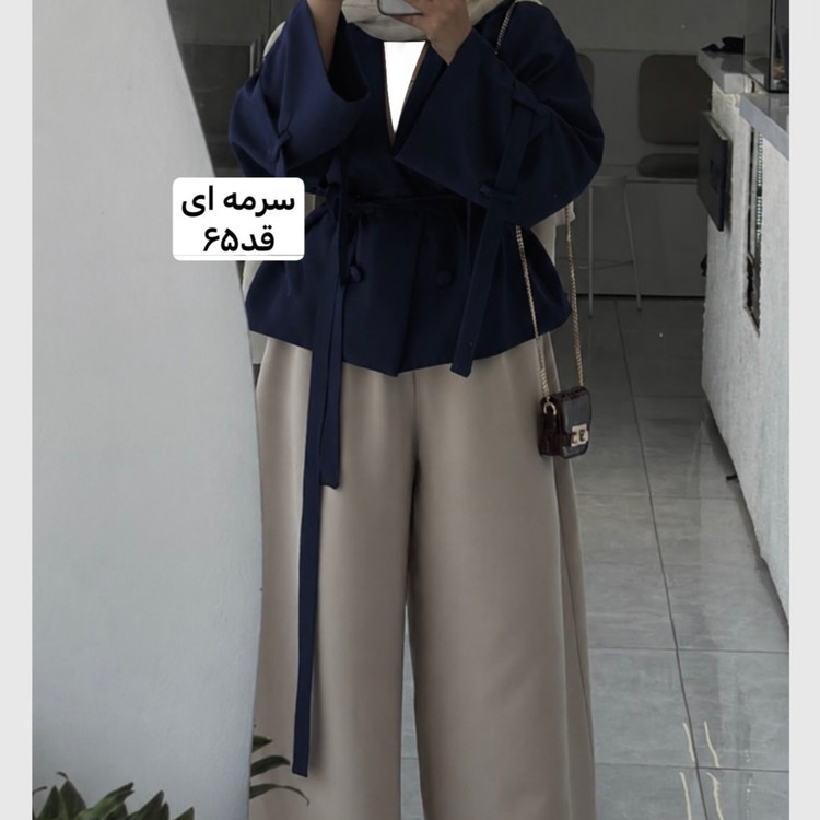 کت سرمه ای/کت زنانه/کت عروسکی/کت کمربنددار/کت مازراتی/مانتوکتی/مانتو