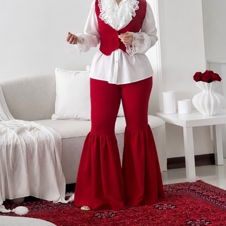 ست جلیقه وشلوار/جلیقه/شلوار/شلوار پایین پیلی/جلیقه زنانه/جلیقه دخترانه/شلوار