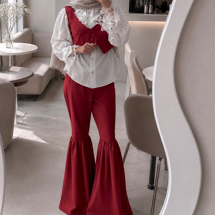 ست جلیقه وشلوار/جلیقه/شلوار/شلوار پایین پیلی/جلیقه زنانه/جلیقه دخترانه/شلوار