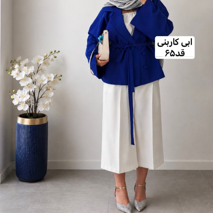 کت زنانه/کت/کت کمربنددار/کت فری سایز/کت مازراتی/مانتوکتی