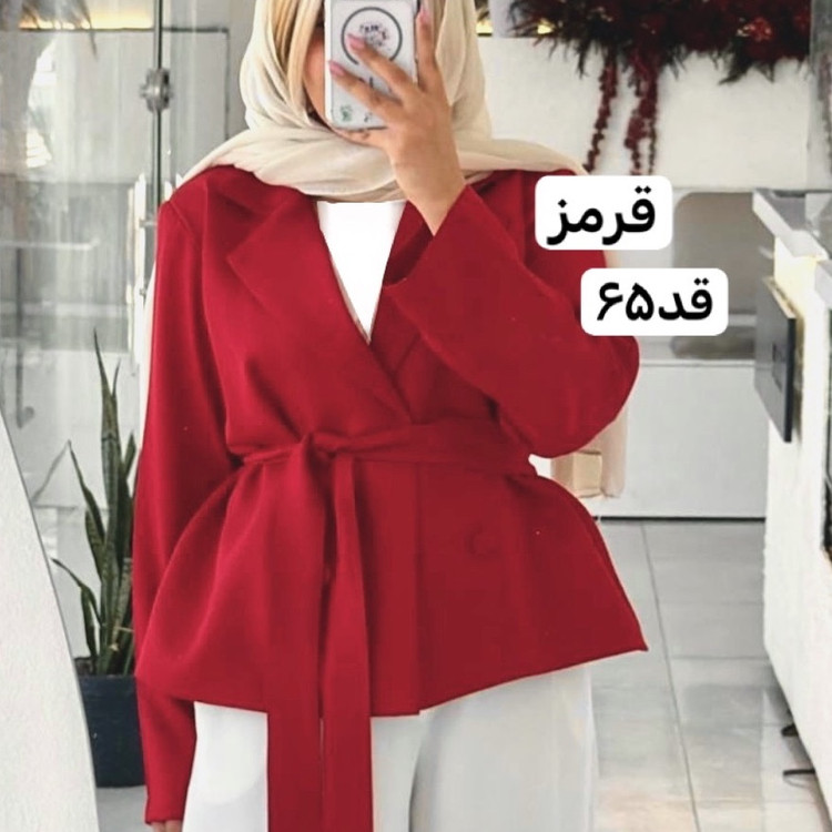 کت قرمز/کت/کت کمربنددار/کت فری سایز/کت زنانه/کت دخترانه/مانتوکتی/کت مازراتی