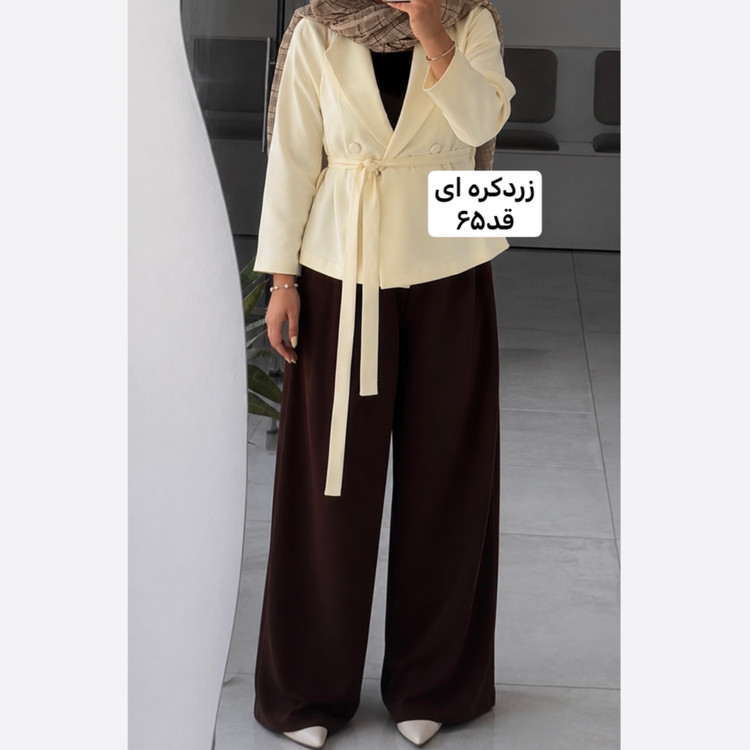 کت کمربنددار/کت/کت زنانه/کت دخترانه/کت زردکره ای/مانتوکتی/مانتو/کت فری سایز/کت مازراتی