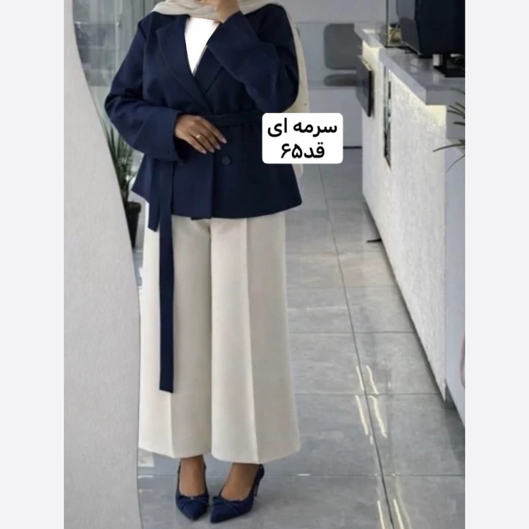 کت سرمه ای/کت کمربنددار/کت فری سایز/کت مازراتی/کت زنانه/کت دخترانه