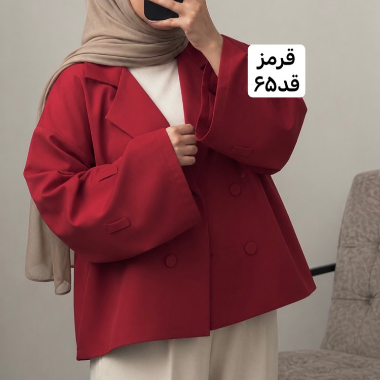 کت قرمز /کت قرمزعروسکی/کت زنانه/کت عروسکی/کت استین بنددار/مانتوکتی/مانتو/کت جدید/کت مازراتی