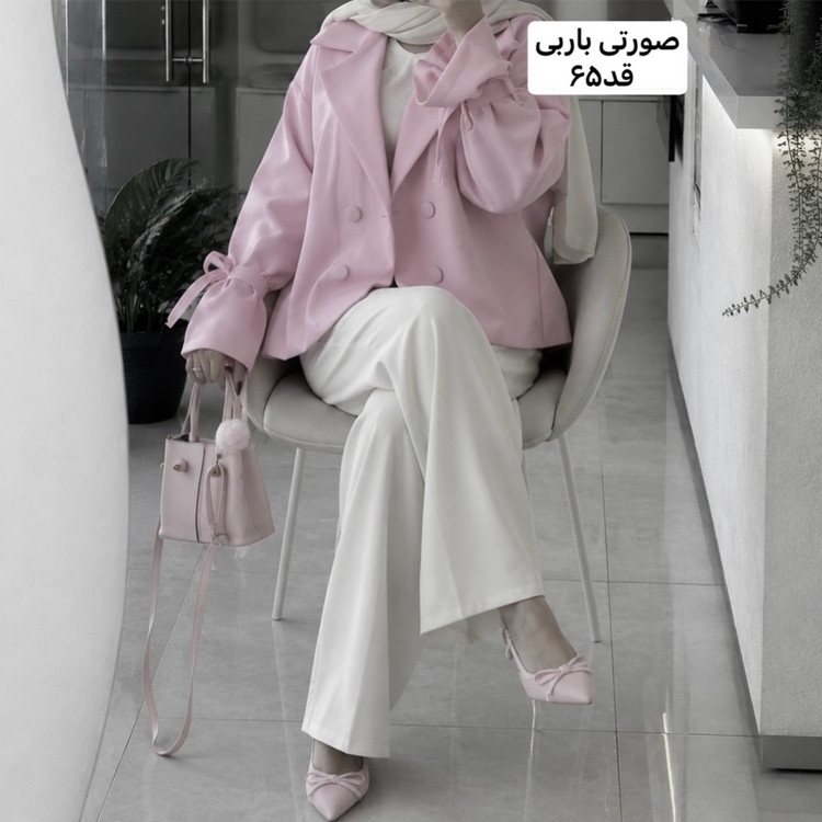کت/کت زنانه/کت صورتی باربی/کت فری سایز/مانتوکتی/کت عروسکی/کت جدیدعید/مانتوکتی