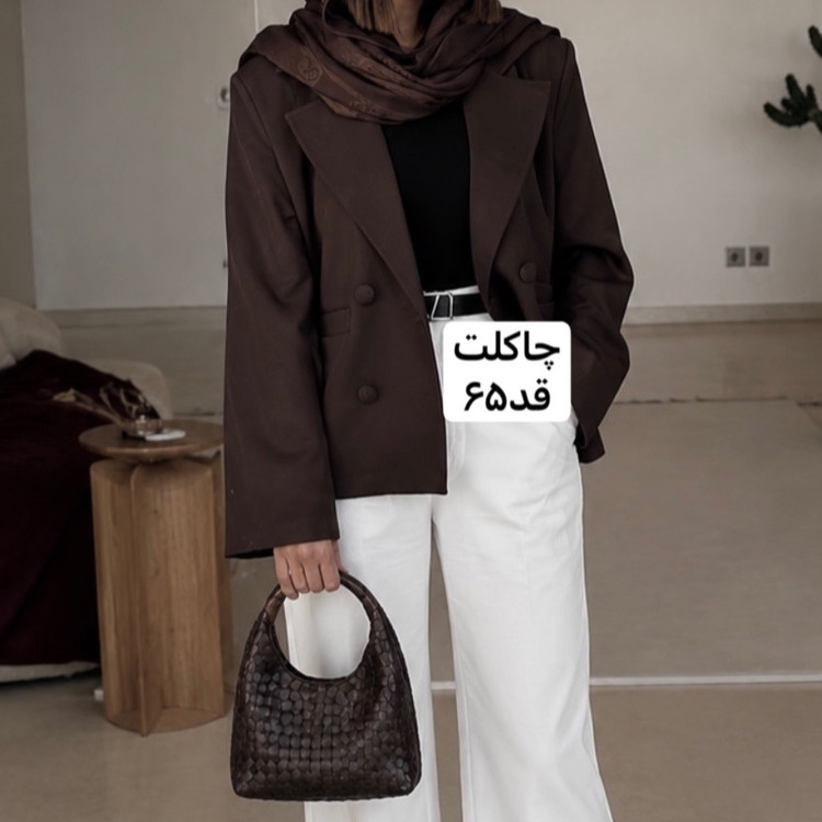 کت قهوه ای/کت چاکلت/کت زنانه/کت/کت فری سایز/مانتوکتی/کت مازراتی