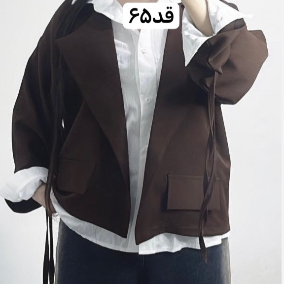 کت/کت عروسکی/کت استین بنددار/کت مازراتی/کت قهوه ای/مانتو کتی/مانتو