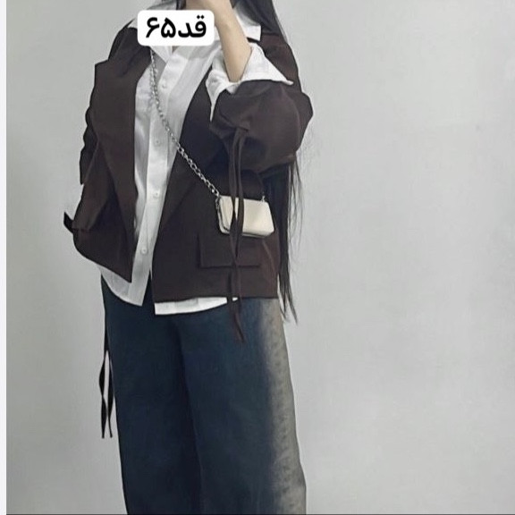 کت/کت عروسکی/کت استین بنددار/کت مازراتی/کت قهوه ای/مانتو کتی/مانتو