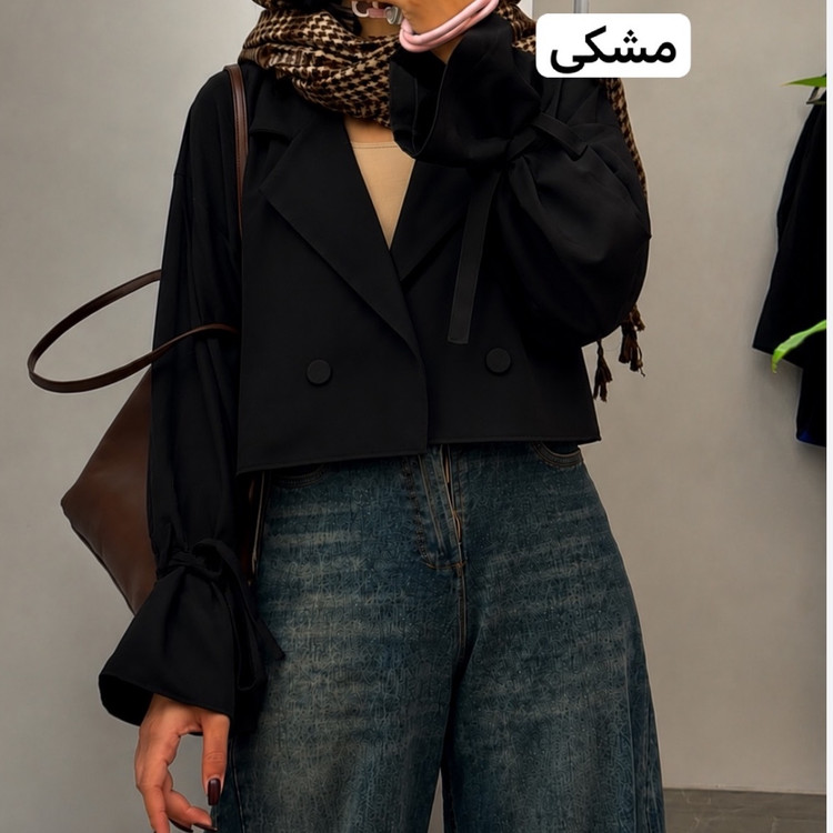کراپ کت/کت عروسکی/کت /کت دخترانه/کت زنانه/کت استین بنددار