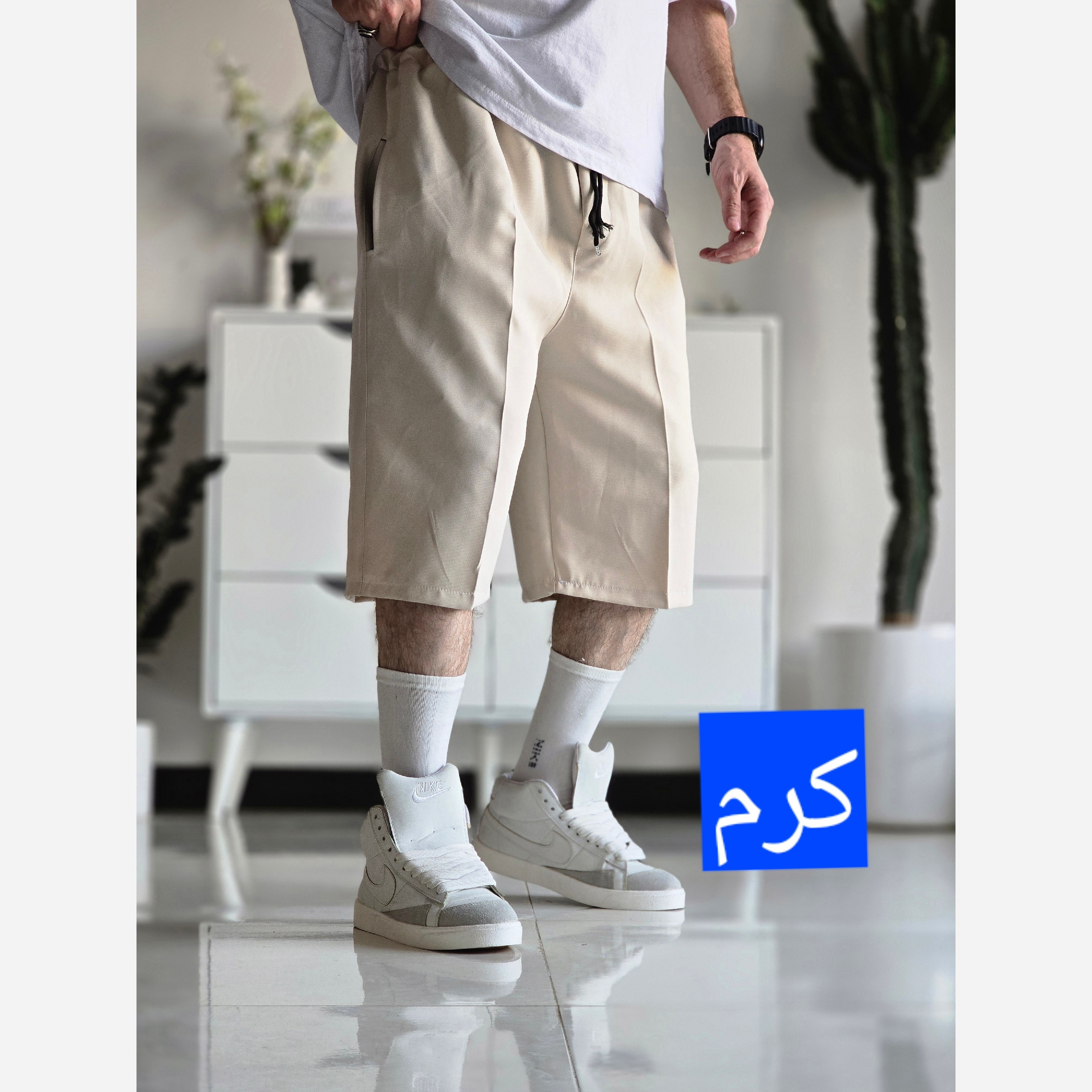 شلوارک مردانه پارچه مازراتی