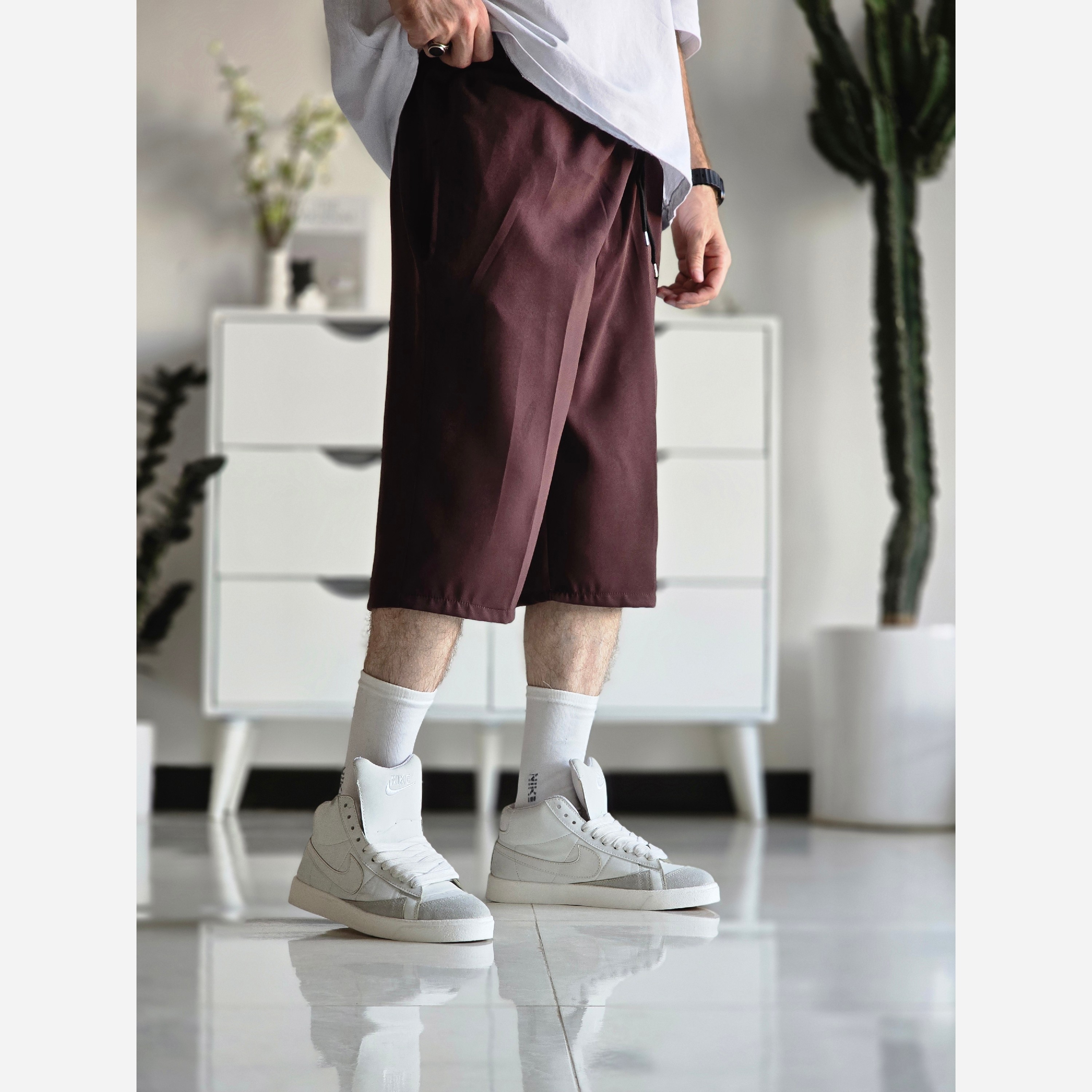 شلوارک مردانه پارچه مازراتی