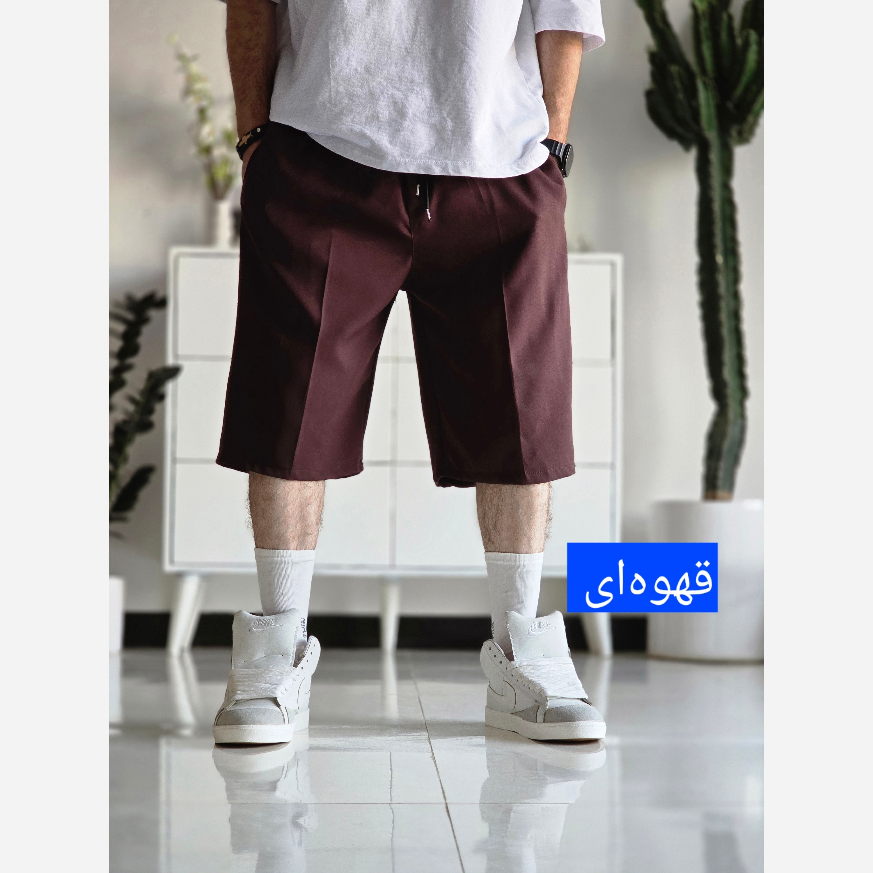 شلوارک مردانه پارچه مازراتی