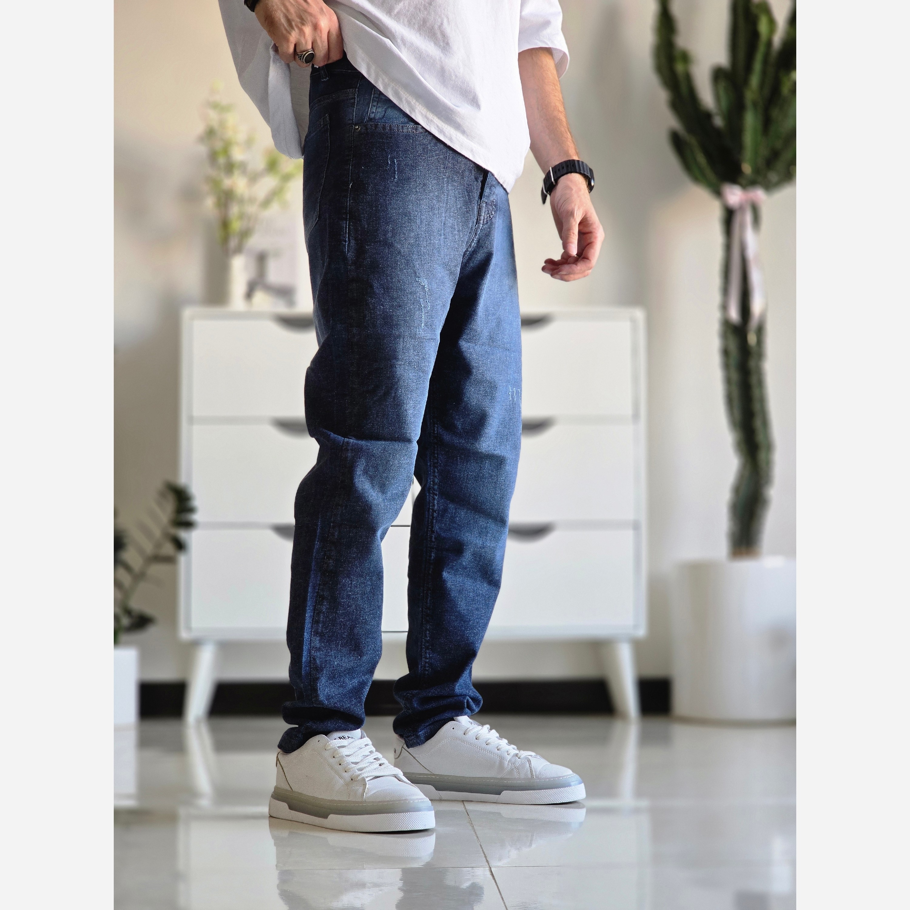 شلوار جین جذب مردانه پارچه کاغذی تمام کش