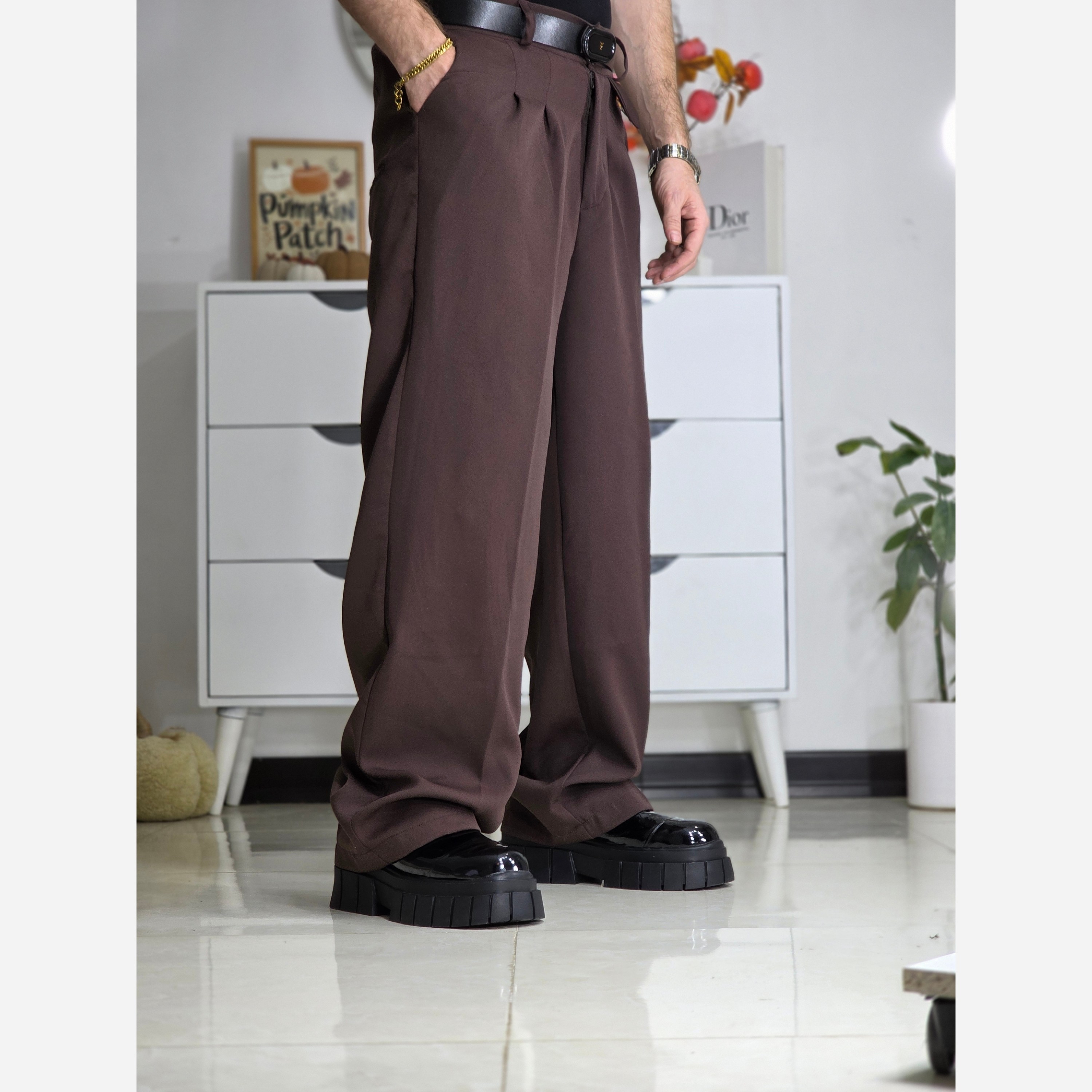 شلوار پارچه ای بگ پیله خور پارچه مازراتی
