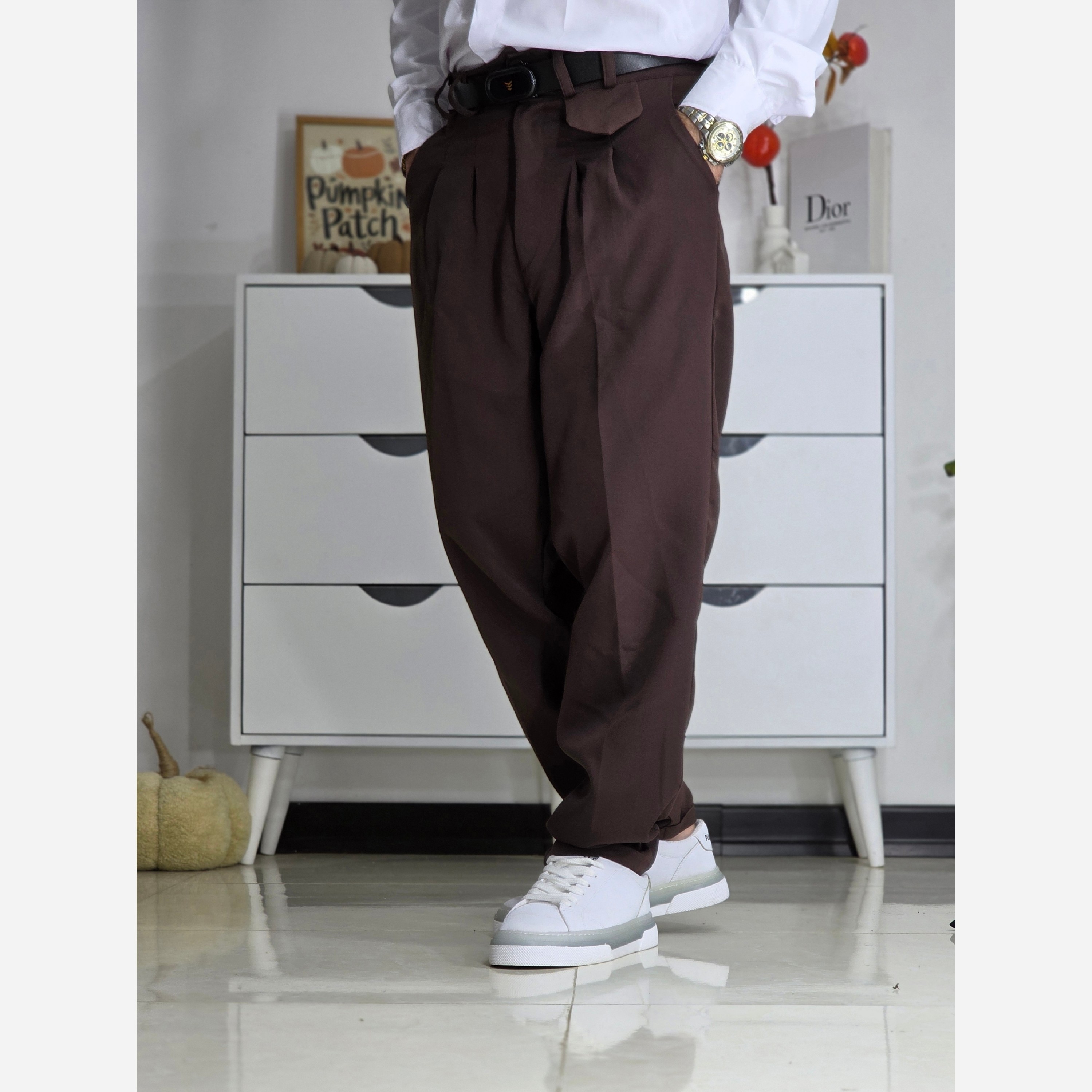 شلوار پارچه ای مردانه پیله دار پارچه مازراتی