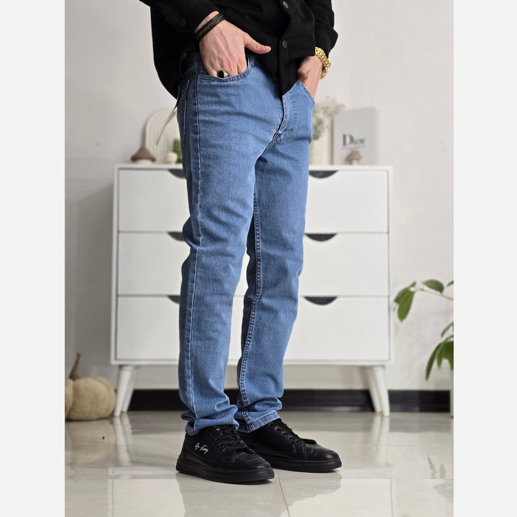 شلوار لی راسته کلاسیک مردانه بدون زاپ