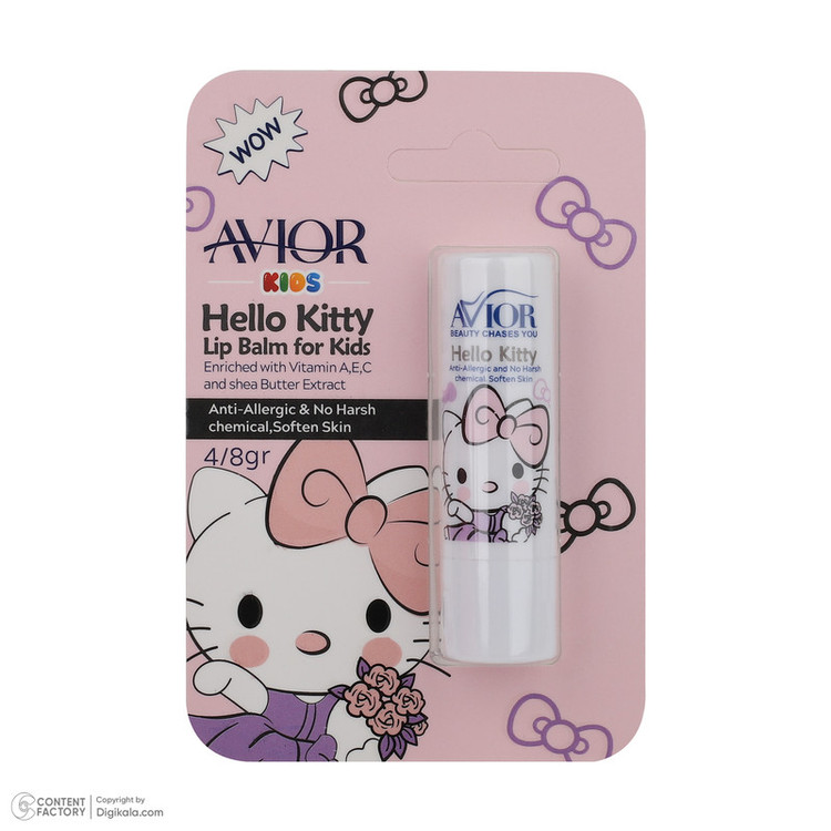 اسپری بدن کودک اویور مدل hello kitty حجم 130 میلیلیتر با رایحه گرم مناسب زمستان به همراه بادی اسپلش اویور مدل hello kitty حجم 60 میلیلیتر و بالم لب اویور مدل hello kitty با وزن 2.8 گرم