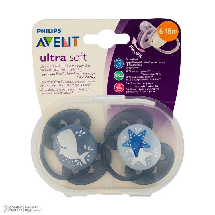 پستانک ارتودنسی فیلیپس مدل Ultra Soft - بسته 2 عددی