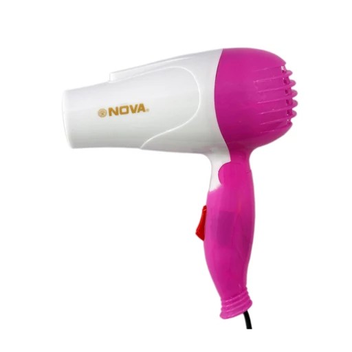 سشوار مسافرتی 1000 وات نوا مدل NV-1290، موتور AC، وزن 160 گرم، المنت فلز با ویژگی صافکنندگی، حجمدهندگی، با قابلیت باد...
