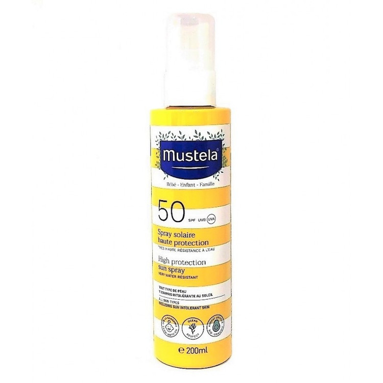 اسپری ضدآفتاب کودک موستلا مدل SPF50 حجم 200 میلی لیتر