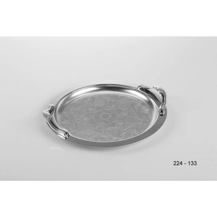 سینی استیل نگیر دسته دار دایره/وارداتی/گارانتی کتبی/ارسال فوری