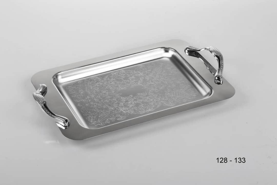 سینی استیل وارداتی نگیر مستطیل/دسته دار/با ضمانت کتبی
