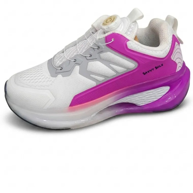 کفش اسپرت زنانه ساویسول چرم صنعتی سفید کفی طبی روزمره