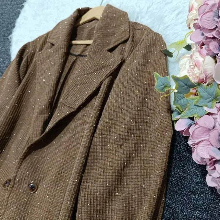 کت زنانه السا خارجی درجه یک آستین چین دار فری سایز
