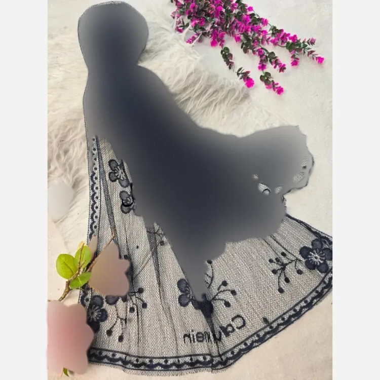 شال تور دانتل طرحدار حاشیه دانتل ابعاد 180 در 70 زنانه