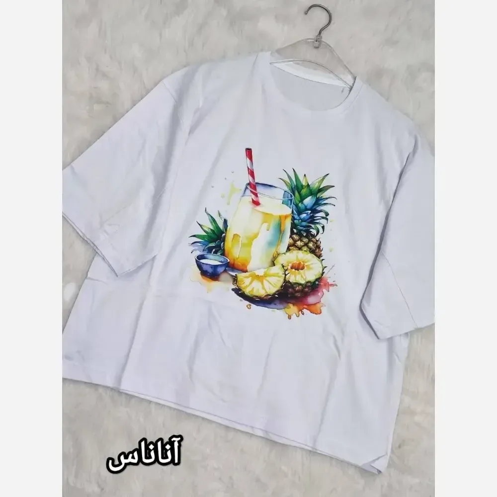 تیشرت باکسی هاوایی نخ پنبه فری سایز