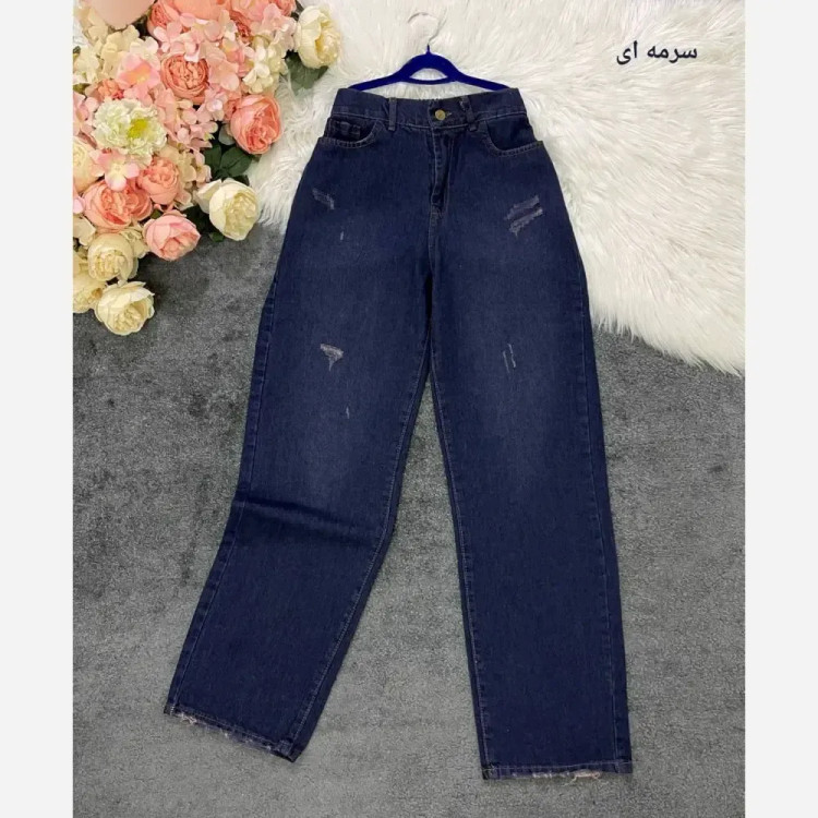 شلوار نیم بگ جین زنانه درجه یک پشت کش سایز 38 تا 48