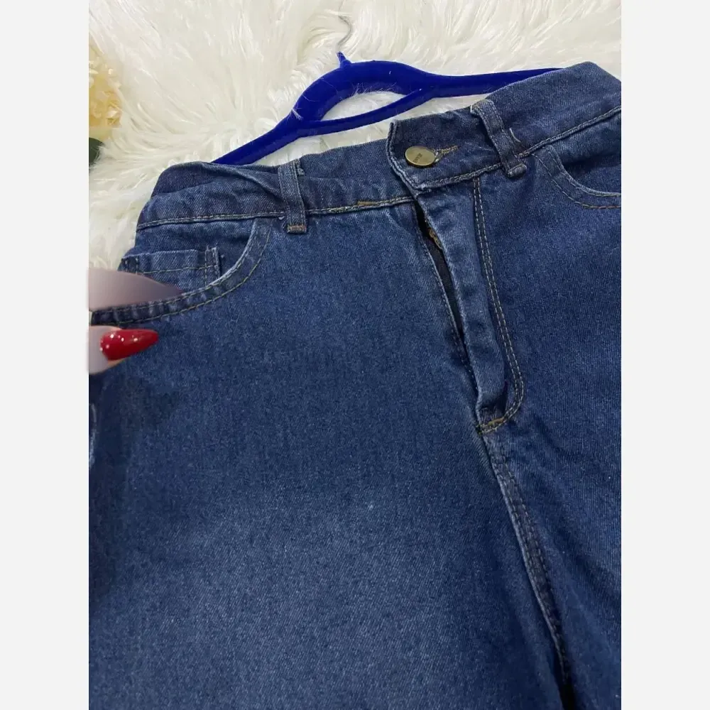 شلوار نیم بگ جین زنانه درجه یک پشت کش سایز 38 تا 48