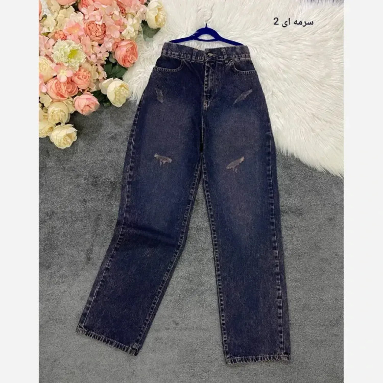 شلوار نیم بگ جین زنانه درجه یک پشت کش سایز 38 تا 48