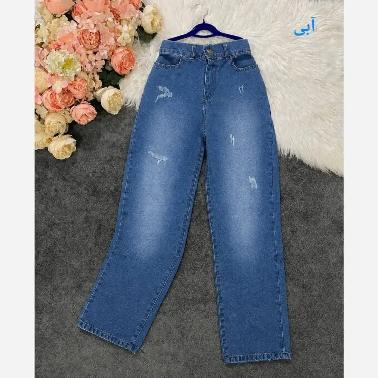 شلوار نیم بگ جین زنانه درجه یک پشت کش سایز 38 تا 48