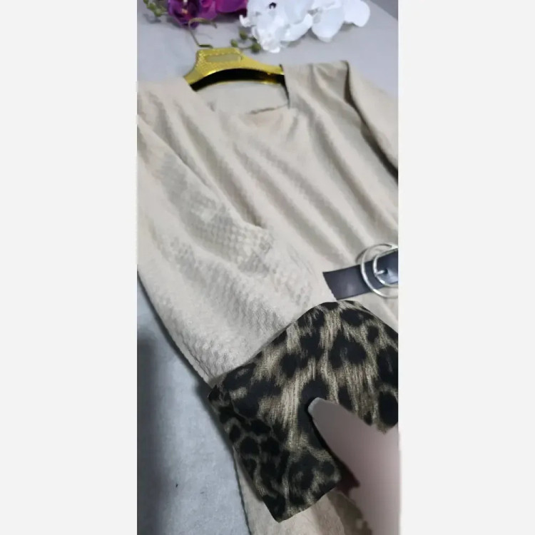 کفتان زنانه مدل شکوفه جنس ینزی درجه یک فری سایز کمربنددار