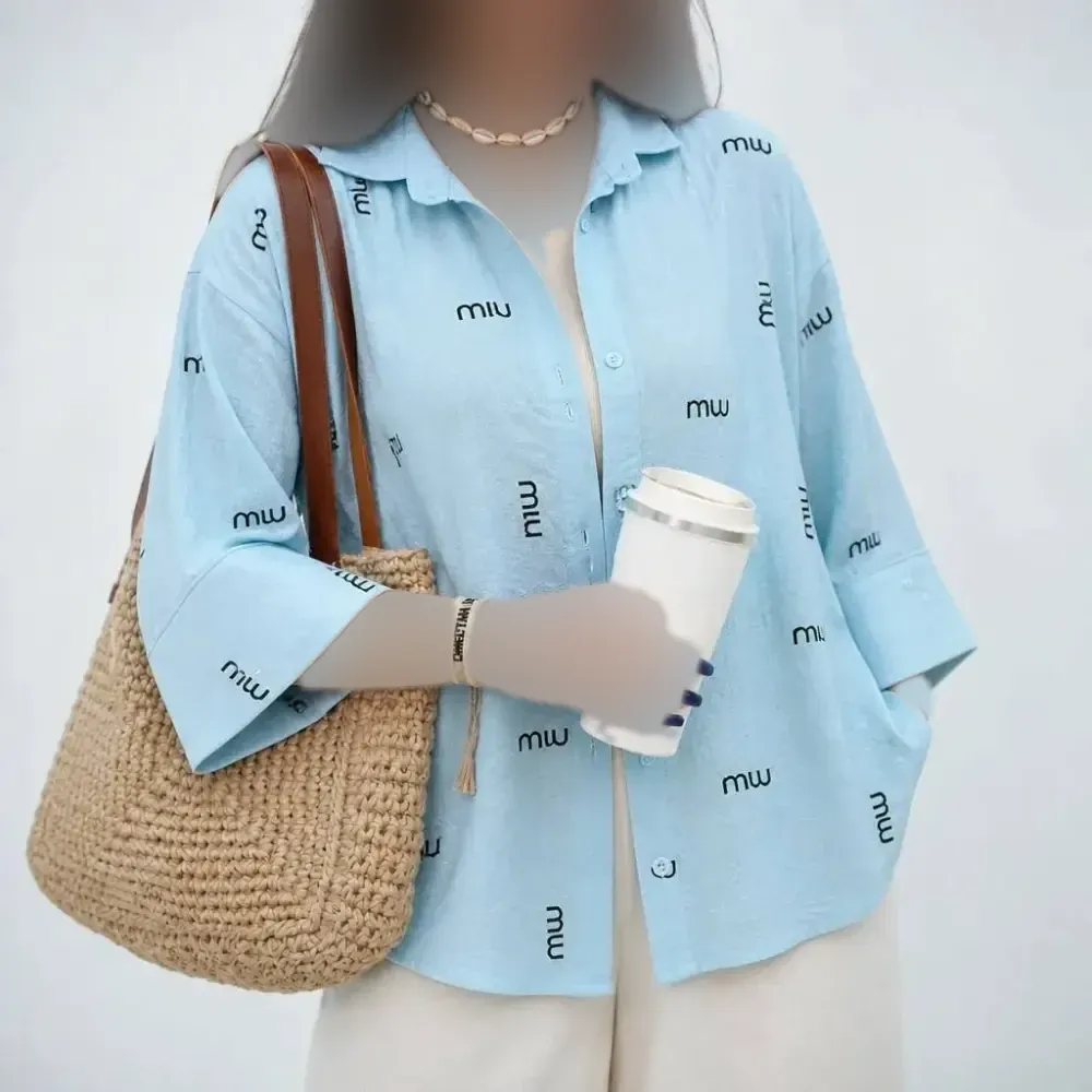شومیز زنانه جنس سوپر ینزی درجه یک فری سایز رنگ لیمویی سبز دریایی کالباسی