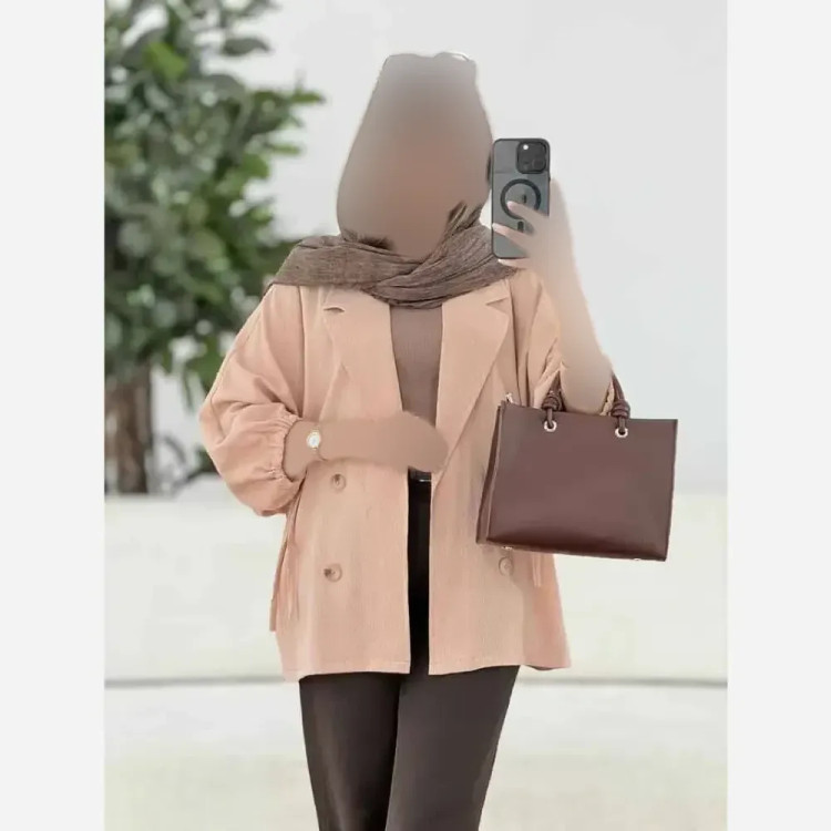 کت آستین بندی لنین شسته شده اعلا فری سایز مناسب تا 48