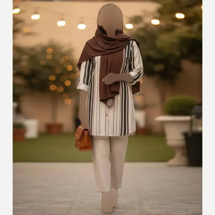 ست شومیز و شلوار زنانه لنین لمه دوزی شده سایز 38 تا 46